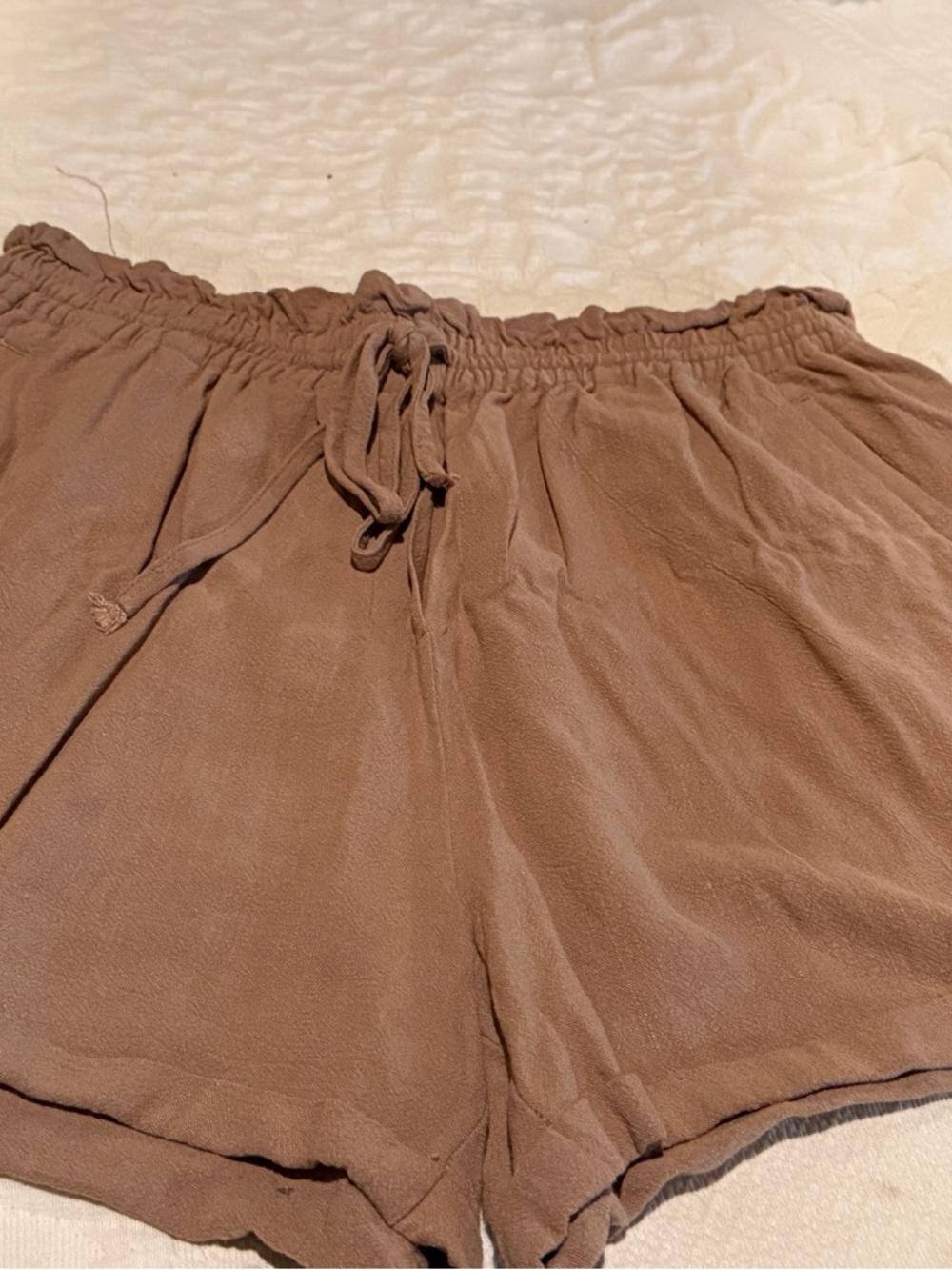 JODIFL Brown Elastic-Waist Casual Athletic Shorts